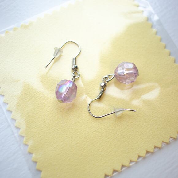 Pinkish Purple Dangly Earrings - Picture 5 of 5